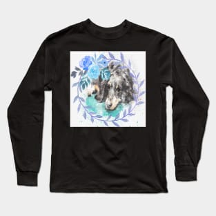 Dachshund Lover Gifts Cute Doxie Watercolor Graphic & Floral Home Decor, Apparel Long Sleeve T-Shirt